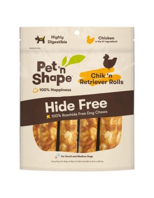 Pet 'N Shape Chik 'N Peanut Butter Retriever Roll Hide-Free Dog Treat 1ea/7 in, 6 ct
