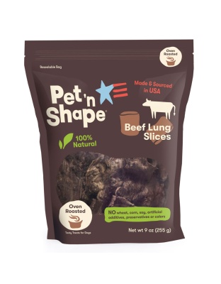 Pet 'N Shape Natural Oven Roasted Beef Lung Slices Dog Treat 1ea/9 oz