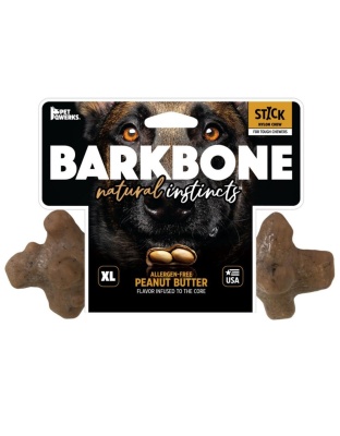 Pet Qwerks Barkbone Natural Instincts Nylon Stick Dog Chew Toy Peanut Butter 1ea/XL
