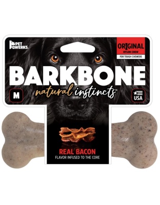 Pet Qwerks Barkbone Natural Instincts Original Nylon Dog Chew Bacon 1ea/MD