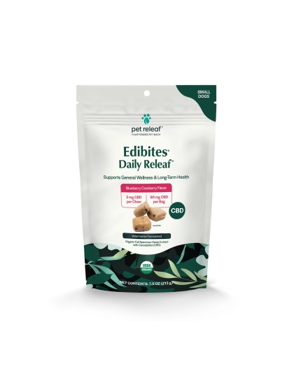 Pet Releaf Daily Edibites Cbd Small Dog 7.5oz. Blueberry Cranberry 3Mg