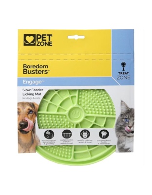 Pet Zone Boredom Busterz Engage Slow Feeder/Lickng Mat Green