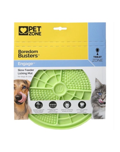 Pet Zone Boredom Busterz Engage Slow Feeder/Lickng Mat Green