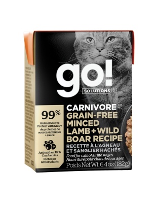 Go! Cat Carnivore Grain Free Minced Lamb & Boar 6.4oz. (Case of 24)