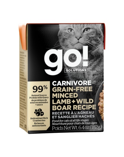 Go! Cat Carnivore Grain Free Minced Lamb & Boar 6.4oz. (Case of 24)