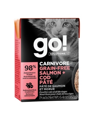 Go! Cat Carnivore Grain Free Pate Salmon & Cod 6.4oz. (Case of 24)
