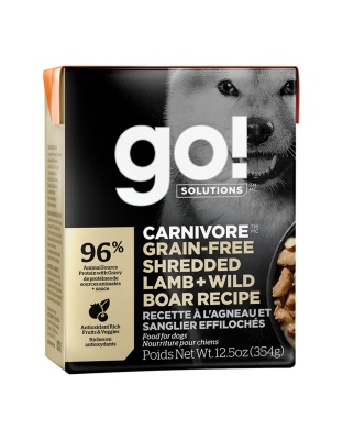 Go! Dog Carnivore Grain Free Shredded Lamb & Boar 12.5oz. (Case of 12)