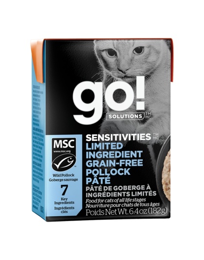 Go! Cat Sensitivities Limited Ingredient Grain Free Pate Pollock 6.4oz. (Case of 24)