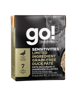 Go! Dog Sensitivities Limited Ingredient Grain Free Pate Duck 12.5oz. (Case of 12)