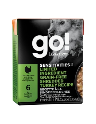 Go! Dog Sensitivities Limited Ingredient Grain Free Shredded Turkey 12.5oz. (Case of 12)