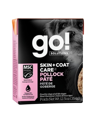 Go! Dog Skin & Coat Care Pate Pollock With Grain 12.5oz. (Case of 12)