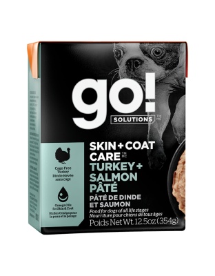 Go! Dog Skin & Coat Care Pate Turkey & Salmon With Grain 12.5oz. (Case of 12)