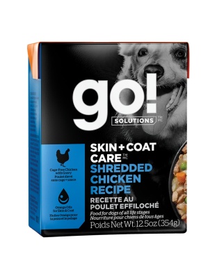 Go! Dog Skin & Coat Care Shredded Chicken With Grain 12.5oz. (Case of 12)