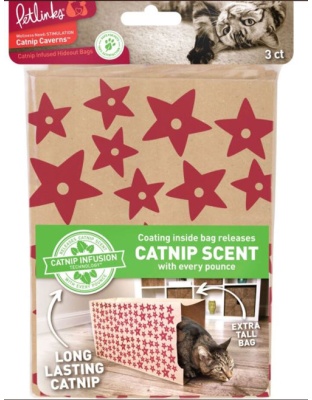 Petlinks Caverns Catnip Infused Paper Bags Cat Toy Brown 1ea/3 pk