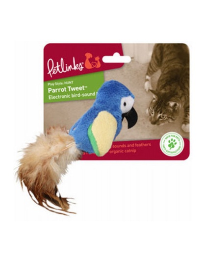 Petlinks Parrot Tweet Electronic Sound Catnip Toy Assorted 1ea