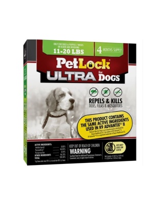 Petlock Ultra Flea & Tick Control for Dogs 11-20 Lb-4 Pk