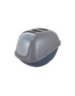 Petmate Basic Hooded Cat Litter Box Blue Steel Base/Pearl Silver Hood 1ea/LG