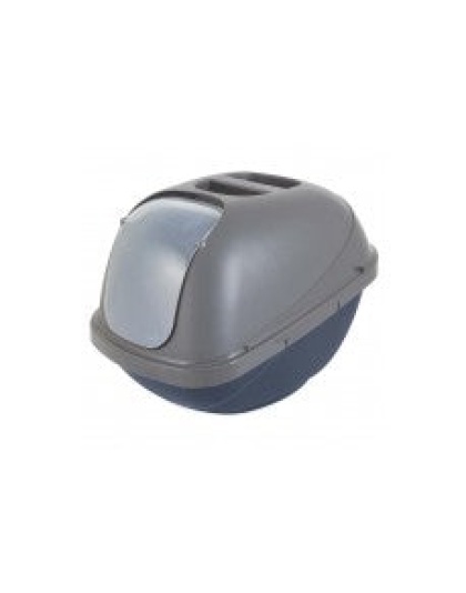 Petmate Basic Hooded Cat Litter Box Blue Steel Base/Pearl Silver Hood 1ea/LG