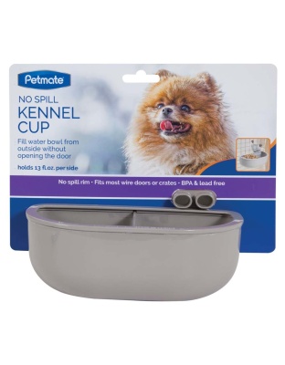 Petmate No Spill Kennel Cup Double Grey 1ea/One Size