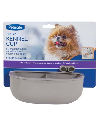 Petmate No Spill Kennel Cup Double Grey 1ea/One Size