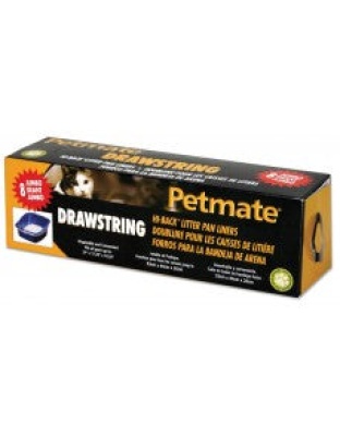 Petmate Hi-Back Drawstring Litter Pan Liners Clear 1ea/8 ct, Jumbo