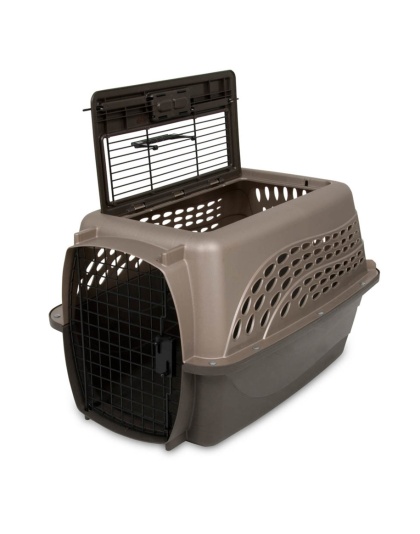 Petmate 2 Door Top Load Dog Kennel Metallic Pearl Tan, Coffee Grounds 1ea/24 in