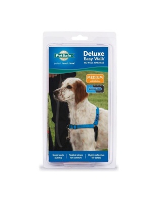 PetSafe Deluxe Easy Walk Steel Dog Harness Black/Ocean 1ea/MD