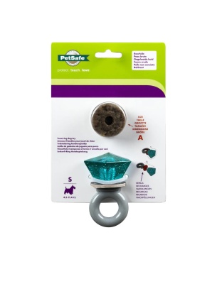 PetSafe Treat Holding Jewel Pop Ring Dog Toy Blue/Grey 1ea/SM