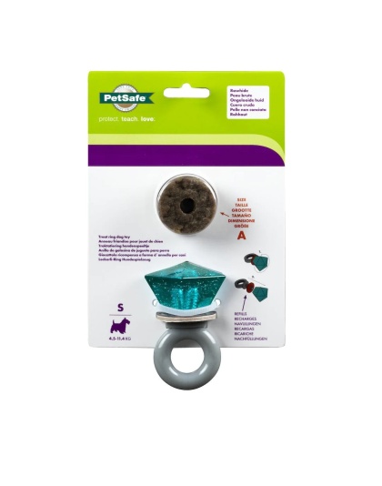 PetSafe Treat Holding Jewel Pop Ring Dog Toy Blue/Grey 1ea/SM