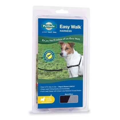 PetSafe Easy Walk Dog Harness Black/Silver 1ea/Petite/SMall