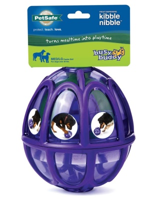 Busy Buddy Dog Toy Kibble Nibble Feeder Ball Purple 1ea/MD/LG