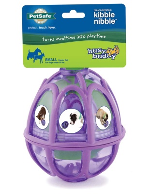 Busy Buddy Dog Toy Kibble Nibble Feeder Ball Purple 1ea/SM