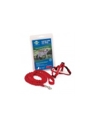 PetSafe Premier Come With Me Kitty Harness & Bungee Leash Combo Red/Cranberry 1ea/SM