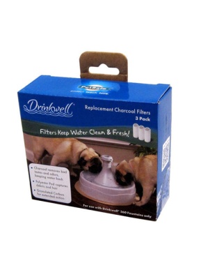 Drinkwell 360 Fountain Charcoal Filters White 1ea/3 pk