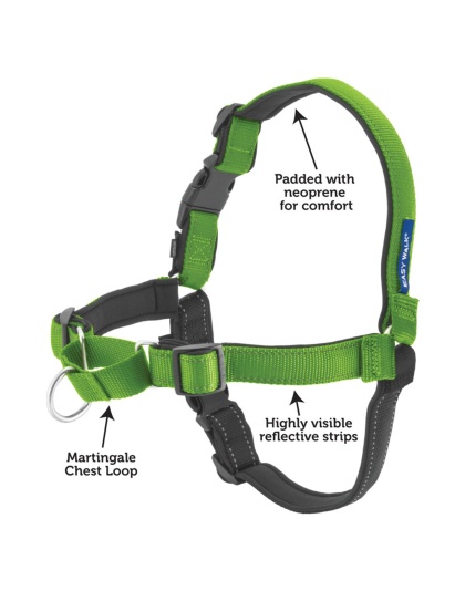 PetSafe Deluxe Easy Walk Steel Dog Harness Black/Apple 1ea/LG