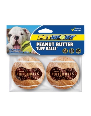 Petsport USA Peanut Butter Balls Dog toy Brown 1ea/2 pk, 2.5 in
