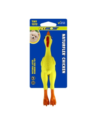 Petsport USA NaturFlex Natural Latex Rubber Dog Toy Chicken, 1ea/6 in, Tiny Tot