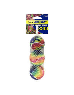 Petsport USA Tie Dye Squeak Ball Dog Toy 1ea/2.5 in, 3 pk