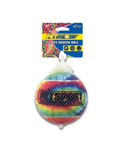 Petsport USA Tie Dye Squeak Ball Dog Toy 1ea/4 in, 1 pk