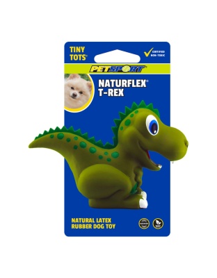 Petsport USA NaturFlex Dinosaur Latex Dog Toy TRex, 4ea/4 in, Tiny Tot