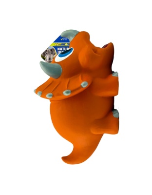 Petsport USA NaturFlex Dinosaur Latex Dog Toy Triceratops, 1ea/12 in, Jumbo