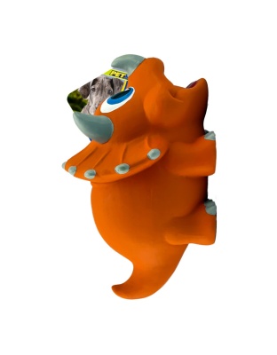 Petsport USA NaturFlex Dinosaur Latex Dog Toy Triceratops, 1ea/8 in, Large