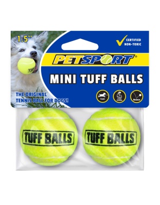 Petsport USA Tuff Ball Dog toy Yellow 1ea/2 pk, 1.5 in