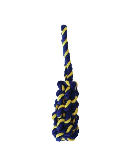Petsport USA Twisted Chew Bumper Dog Toy Blue, Yellow 1ea/7 in, Mini