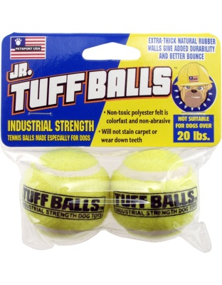 Petsport USA Jr. Tuff Balls Dog toy Yellow 1ea/2 pk, 1.8 in