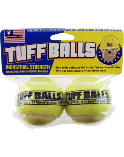 Petsport USA Tuff Ball Dog toy Yellow 1ea/2 pk, 2.5 in
