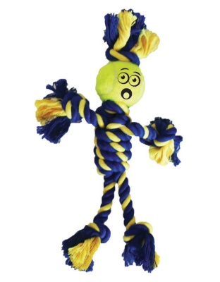 Petsport USA Twisted Chew Mini Rasta Man Dog Toy Blue, Yellow 1ea/1.5 in, Mini