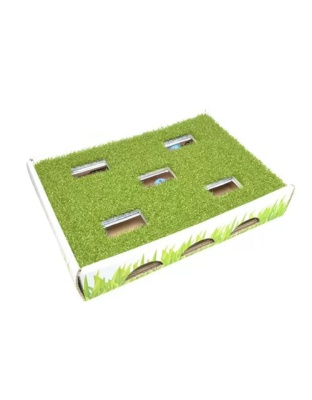 Petstages Grass Patch Hunting Box Cat Toy White, Green 1ea/One Size