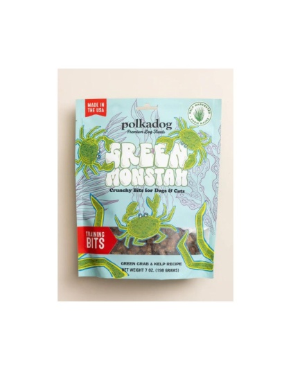 Polka Dog Bakery Dog Green Monstah Bits 7oz. Pouch