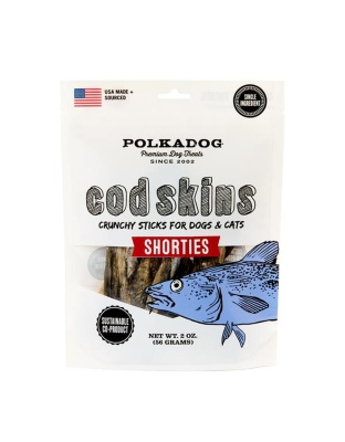 Polka Dog Cod Skin Shorties Dog And Cat Treats; 2 oz.